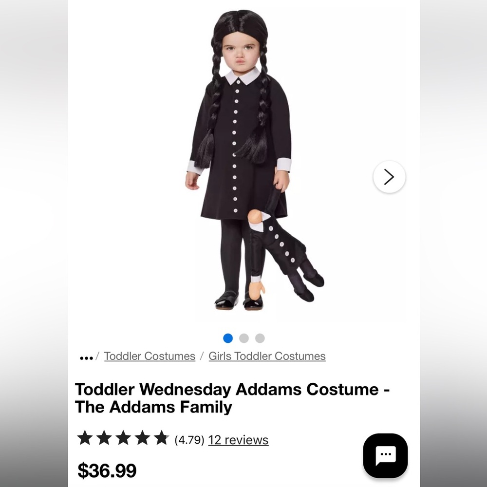 Toddler Wednesday Addams Costume - 2T